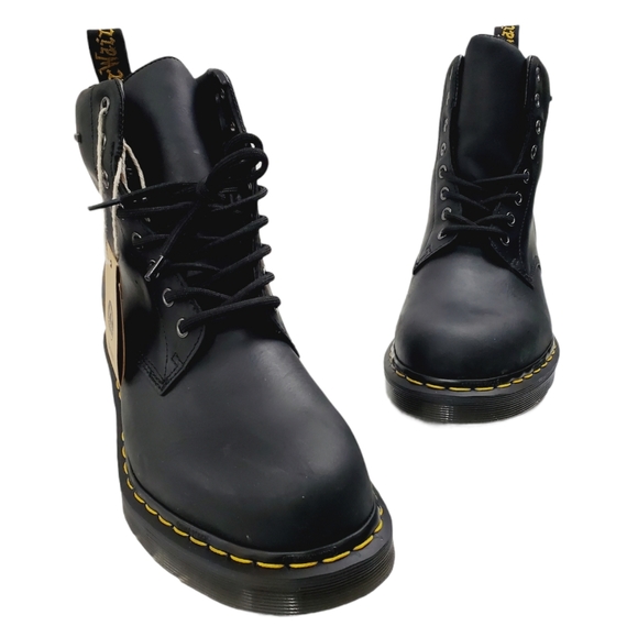?️ DR MARTENS Boots Mens Size 11 Black Leather Combat 1460 WATERPROOF Workwear main image 11